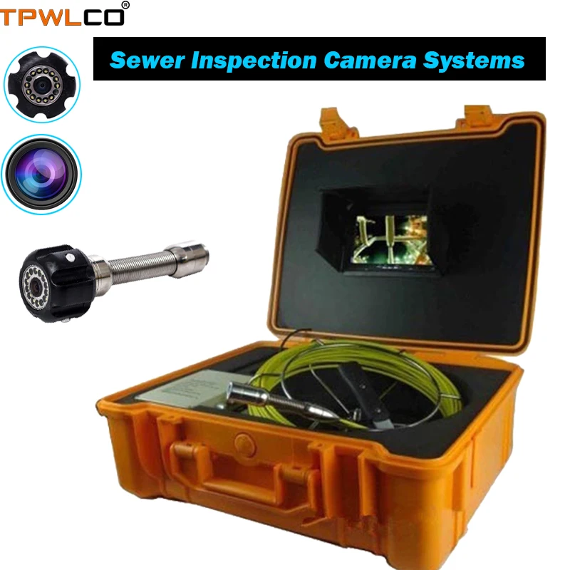 

Diameter 23mm Endoscope Camera Head 20m Cable 7inch Display Industrial Sewer Inspection Systems With Sun-visor And 12pcs LEDS