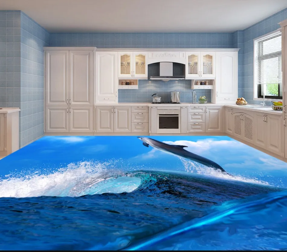 

beautiful scenery wallpapers 3D Underwater floor World Bathroom Floor Background Wall blue floors