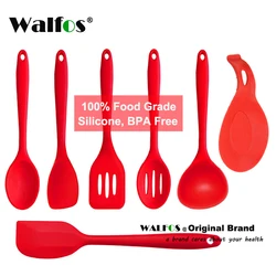 Walfos 7 Pcs Heat Resistant Silicone Cookware Set Nonstick Cooking Tools Kitchen Baking Tool Kit Utensils Kitchen Accessories