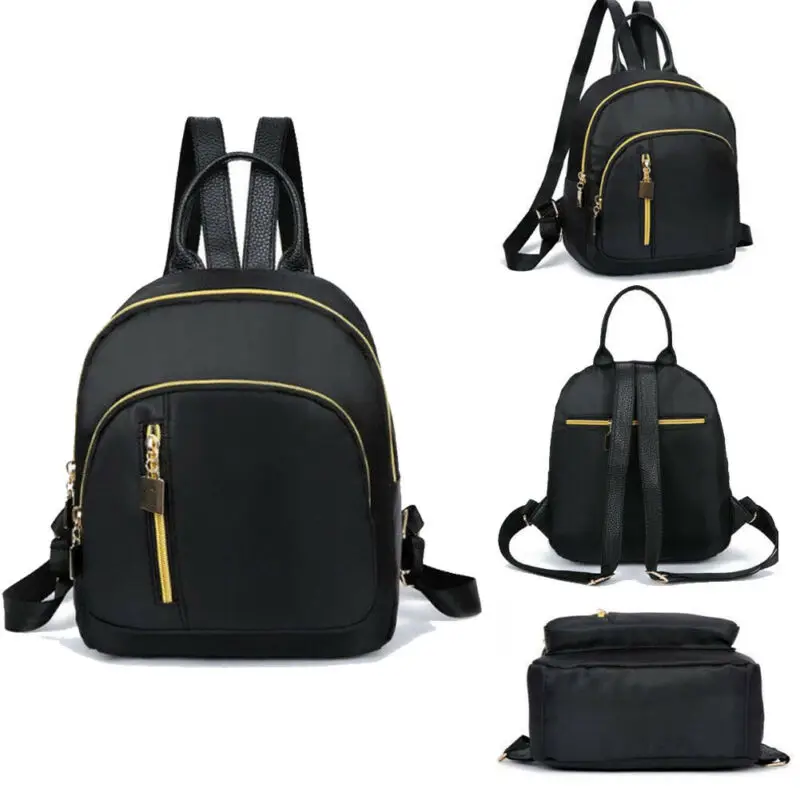 Frauen Dame Nylon Rucksack Reise Schulter Schule Tasche Satchel Rucksack Reise Schule Rucksack Schulter Zip Taschen Teenager Mini