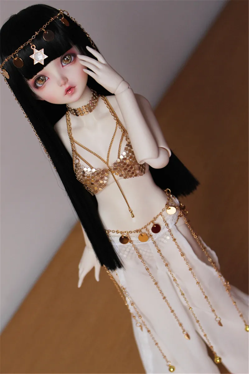 

BJD Doll Clothing suitable for 1/3 1/4 Size Sexy White Sand Dress 9 Piece Exotics Dancing Girl Set Doll Accessories