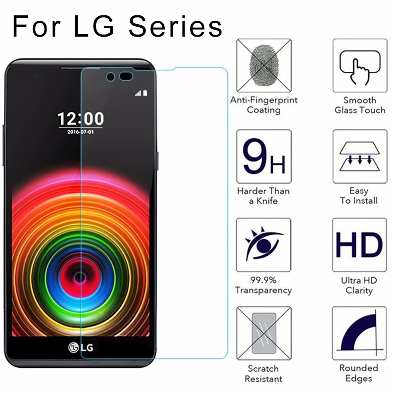 Glass for LG V10 V20 V30 Plus V40 V50 ThinQ Protective Glass for LG W10 W30 Pro X Power 2 Screen Phone Front Film HD Clear