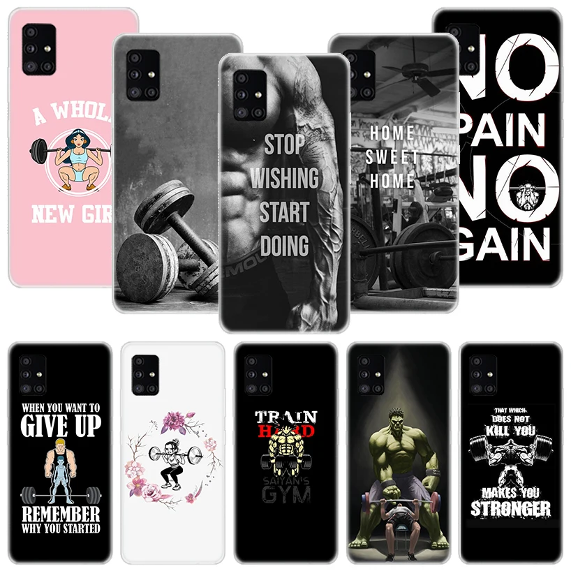 Bodybuilding Gym Fitness Phone Case For Samsung Galaxy A51 A71 A41 A31 A21S A11 A01 A70 A50 A40 A30S A20E A20S A10S A6 A7 A8 A9