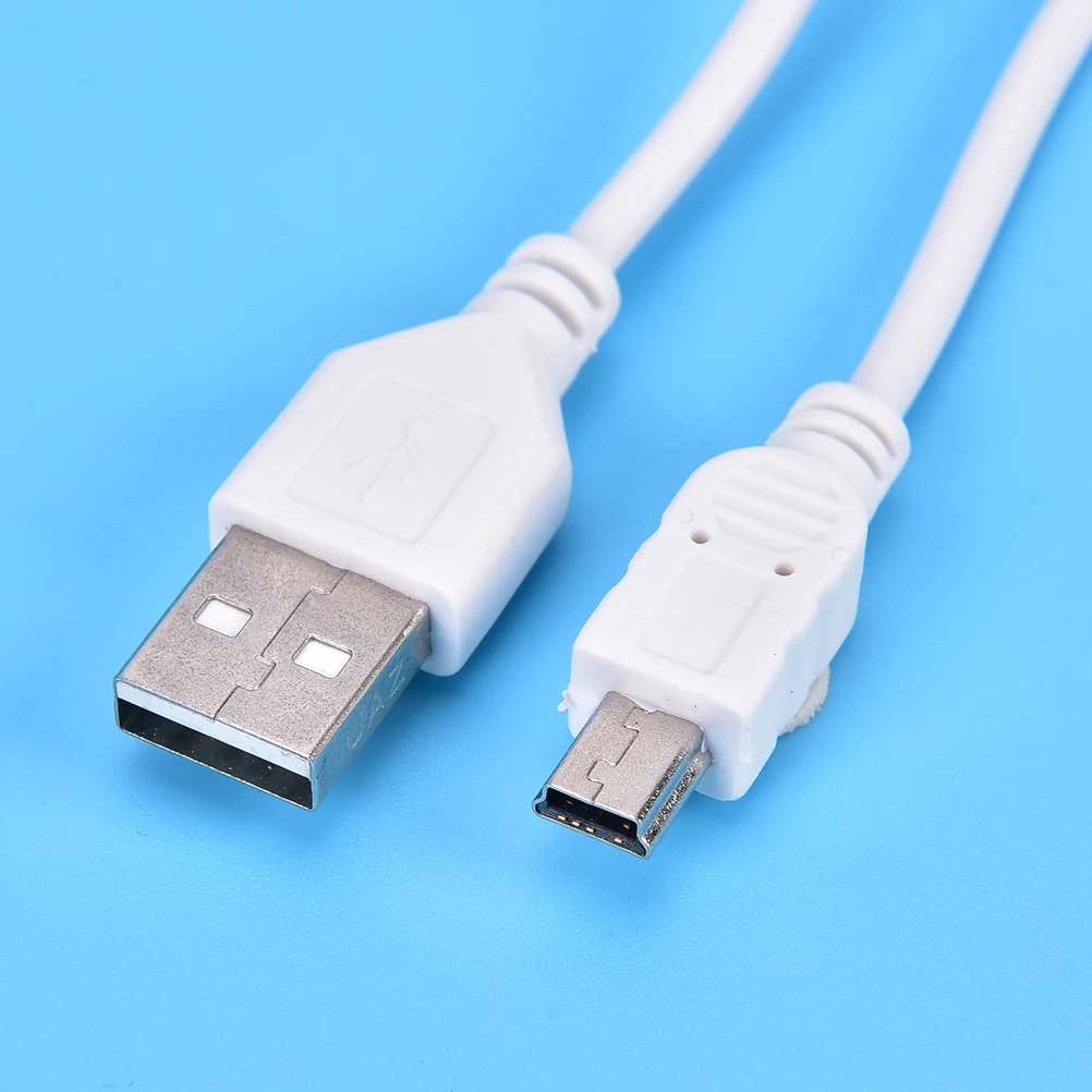 MINI Cable USB de 1m de largo, Cable de sincronización y carga tipo A 5 pines B, cargador de teléfono