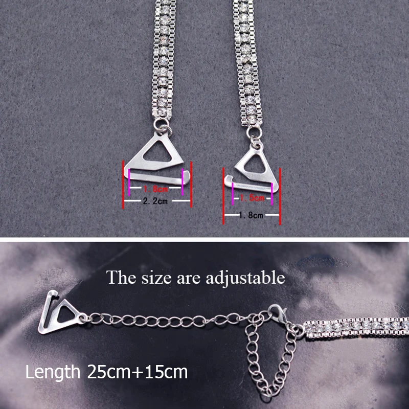 2024 Fashion Shoulder Straps Crystal Underwear Straps Metal Bra Straps Non-Slip Sexy Invisible Cool Women Bra Strap For Decor