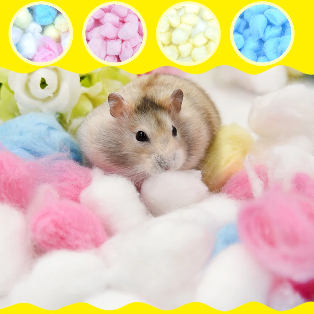 200Pcs/Bag Colorful Winter Keep Warm Cotton Ball Cute Cage House Filler Supply for Hamster Rat Mouse Small Animals Pet Supplies