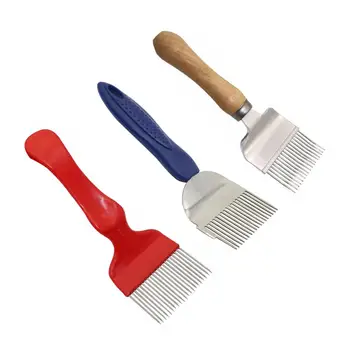 أداة تربية النحل 17to21 دبوس شوك عسل النحل إبر مستقيمة فك الشوك مقبض الفولاذ المقاوم للصدأ العسل متناثر أشعل النار مجرفة مشط