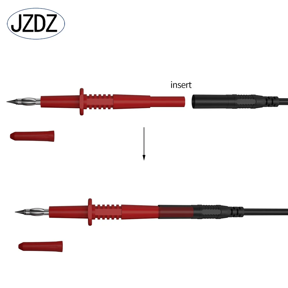 JZDZ 2pcs Test Pen Pin Test Probe Tips Electrical Connector 4mm banana plug Multi-meter Needle Tools DIY J.30017