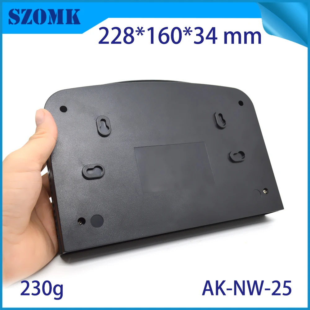 1 Piece 228*160*34mm black plastic router enclosure for electronics project box szomk plastic network enclosure control box