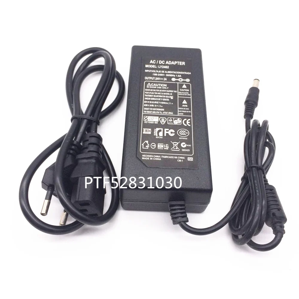 24V 2A 2000mA Power Adapter Supply 24 Volt Adaptor AC 110V 220V Converter DC 24 V Server 5.5mm*2.5mm EU US UK AU Plug Cable