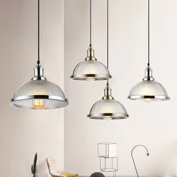 Vintage Hanging Lamp Pendant Lights Fixtures Glass Shade Loft Luminaire Suspension Led Pendant Lamp for Dining Room Office E27
