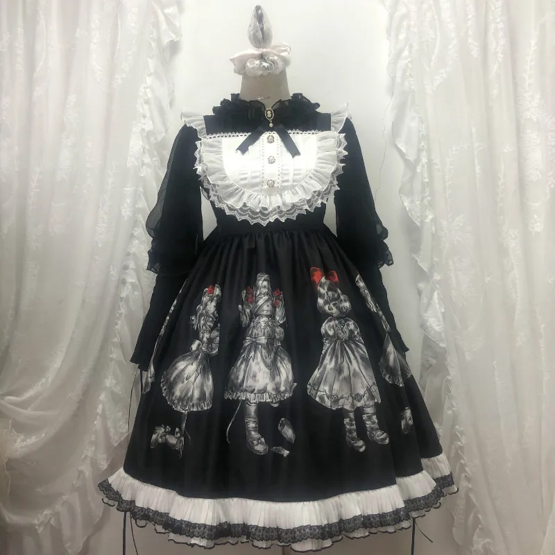 Abito gotico Lolita Dark Angel Demon Series High Low Lolita JSK Dress Kawaii Retro Vampire Princess Suit Halloween Girl