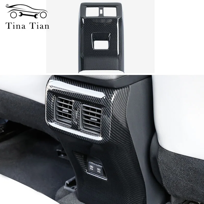 

Fit for Toyota RAV4 2019 2020 Carbon Fiber Color Stainless Steel Air Conditioning Cover Trim