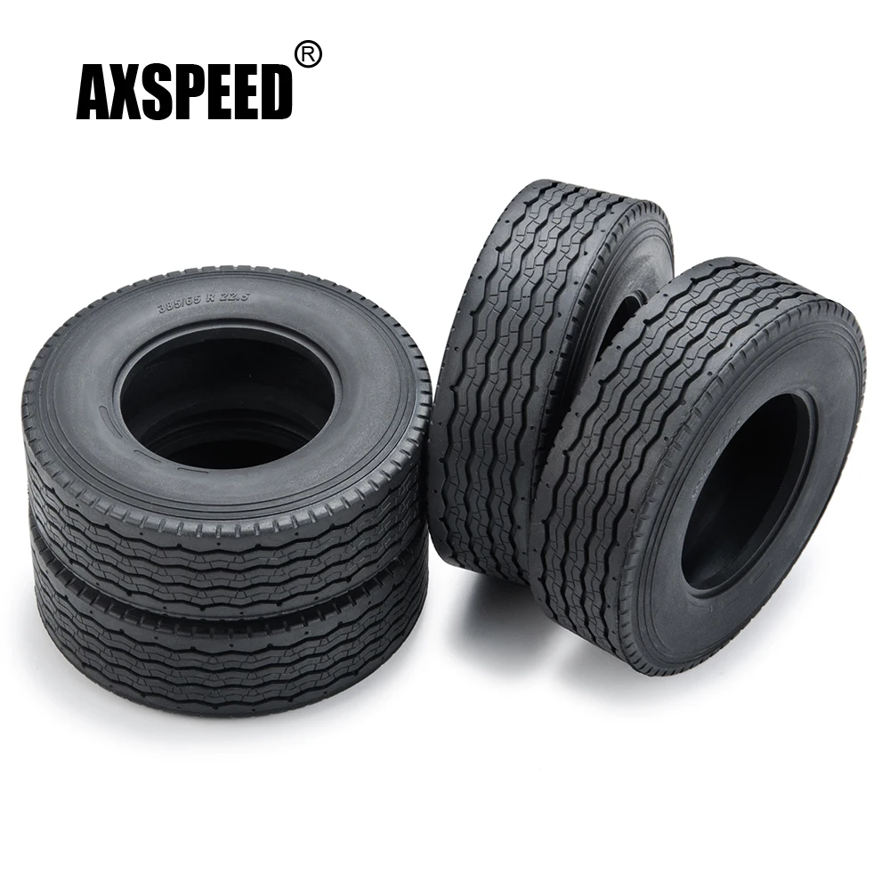 

AXSPEED 28mm Width Rubber Tyres Front Wheel Tires for 1/14 Tamiya RC Trailer Tractor Truck Car Upgrade Parts