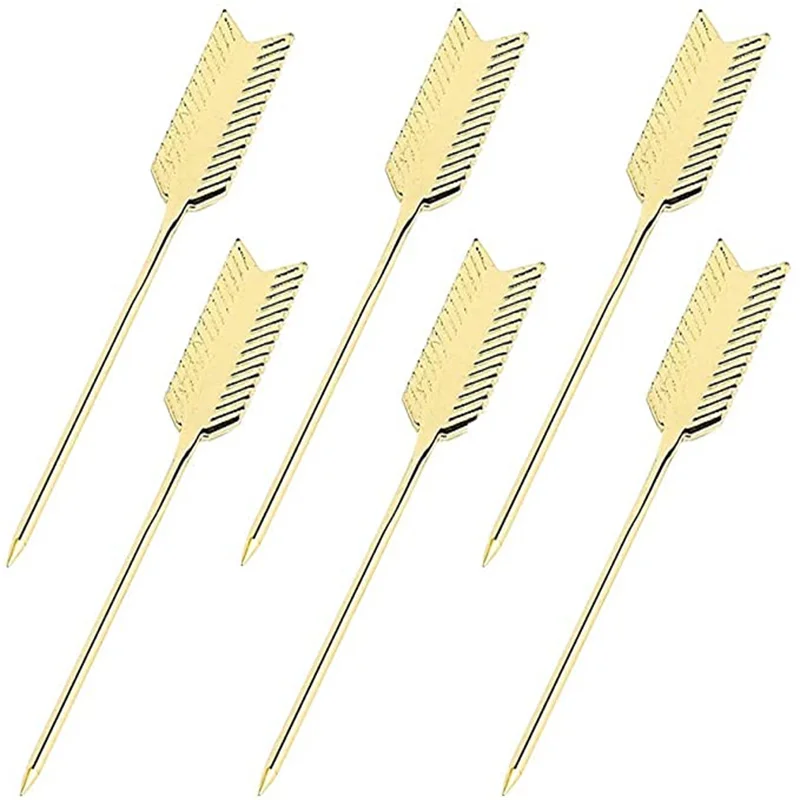 10 pcs Stainless Steel Arrow Cocktail Picks Reusable Drink Picks Martini Picks Toothpicks for Fruit,Cocktail,Party,Wedding