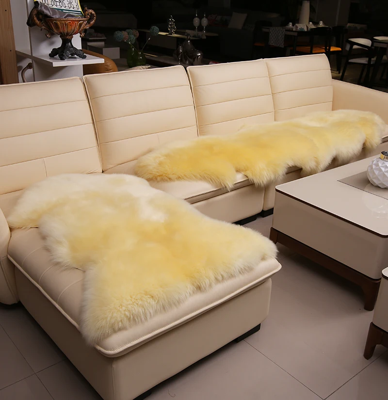 Australian Real Sheepskin Rug, Natural Sheepskin Pelt, Large Sofa Cushion, Real Fur Blanket, Floor Lambskin Carpet 19838376