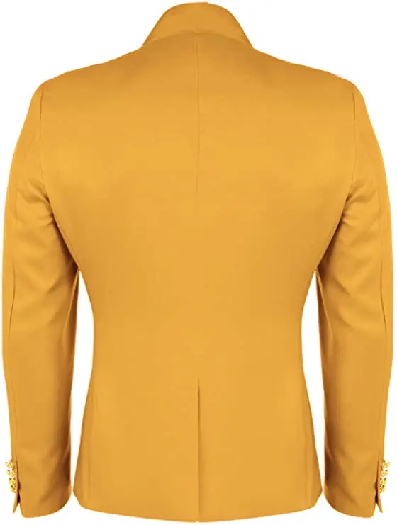 Mens Fashion Double Breasted Mens Suits High Collar Tuxedos Dual-Purpose Collar For Wedding Groomsmen ( Only Jacket)