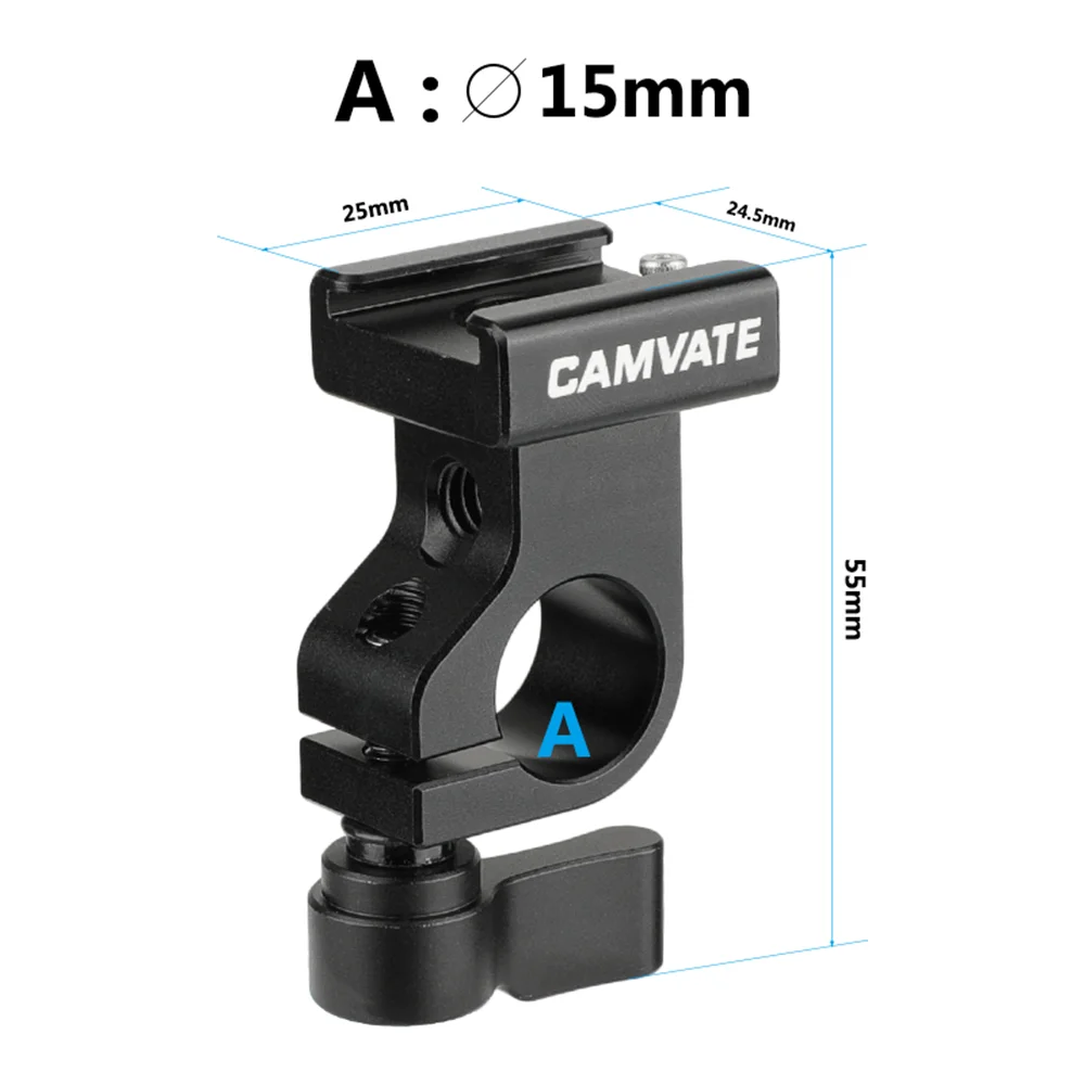 CAMVATE ستاندرد 15 مللي متر جانب واحد قضيب حامل مع الحذاء البارد محول تركيب ل Monior/كاميرا مضيا/EVF حامل دعم جديد