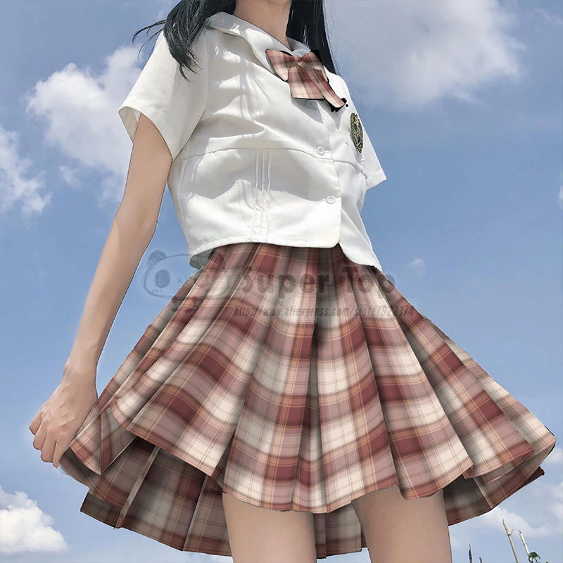 [Cancer] Long Sleeve JK Uniform Female Full Suit Summer Autumn White Shirt Original Plaid Pleated Skirt School Girl Clothes