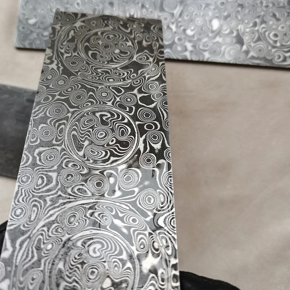 New batch, powder Damascus steel, high carbon stainless steel, Damascus steel bar, blank, 58hrc, actual hardness measurement