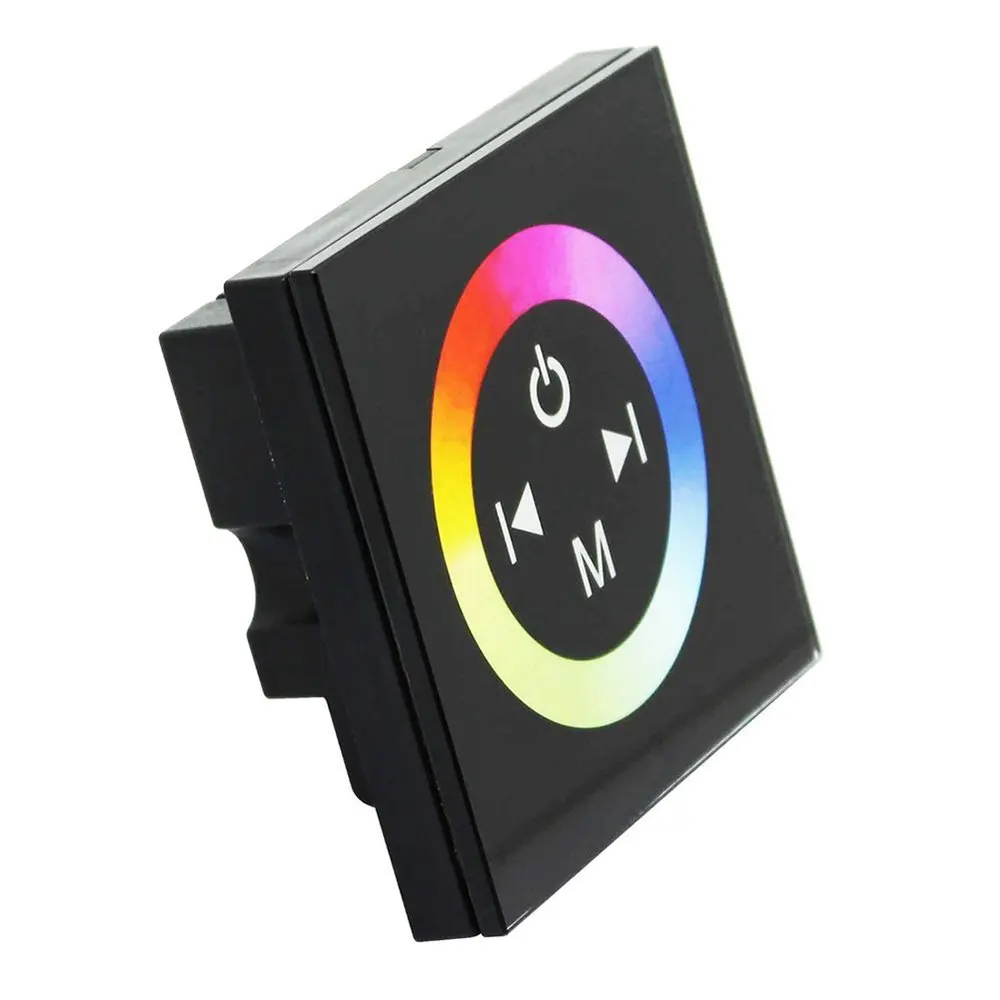 Wall-Mounted Acrylic Black Touch Panel Controller for 3528 5050 RGB LED Strip Lighting DC12V-24V