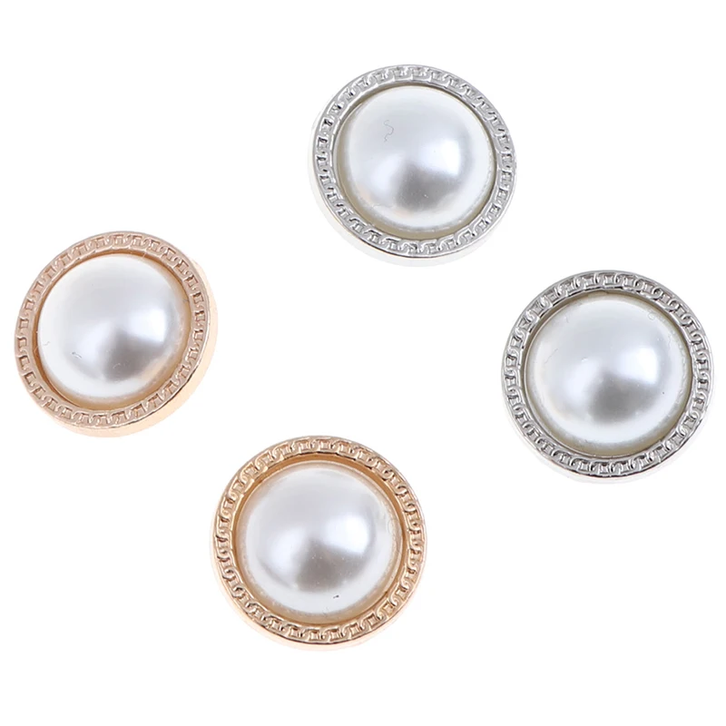 10Pcs Ivory Color Pearl Buttons Shank Plastic Back Clothing Accessories Fit Sewing Scrapbooking Garment DIY Decoration