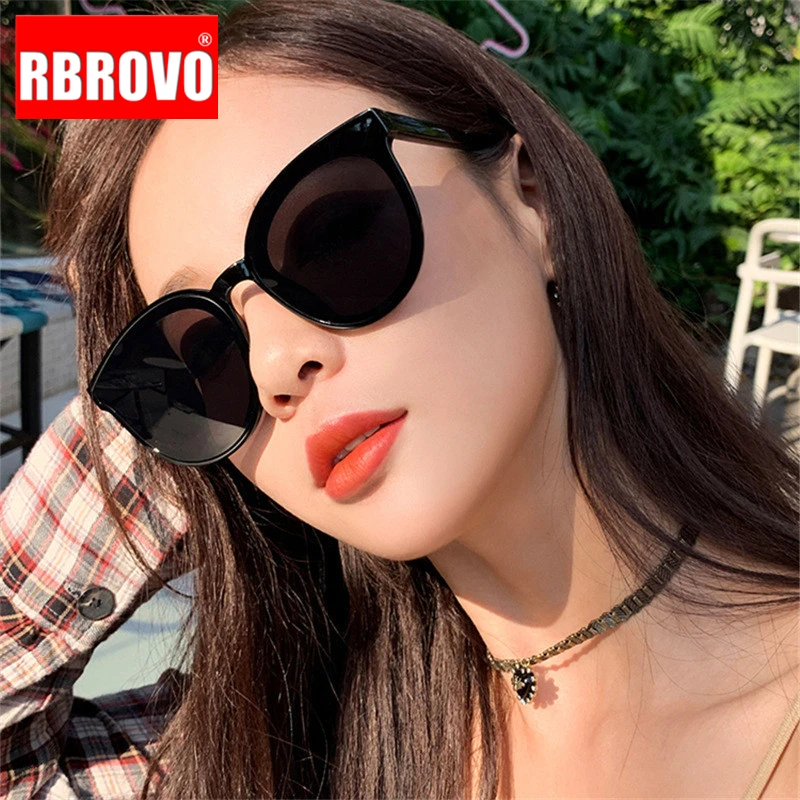 

RBROVO 2023 Vintage Cateye Sunglasses Women Brand Designer Ocean Lens Eyeglasses Retro Shopping Oculos De Sol Feminino UV400