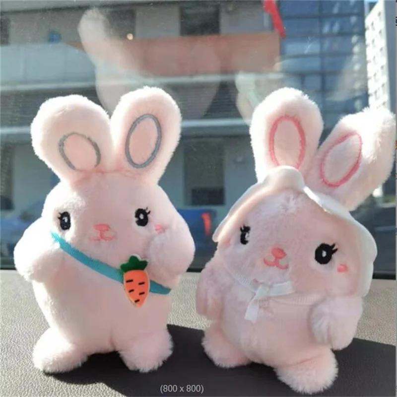 

1PCS Approx Cute Pink Rabbit Plush Stuffed Toys Doll Pendant Ugly Cute Animal Bunny Keychain School Bag Decorative Toy 12CM