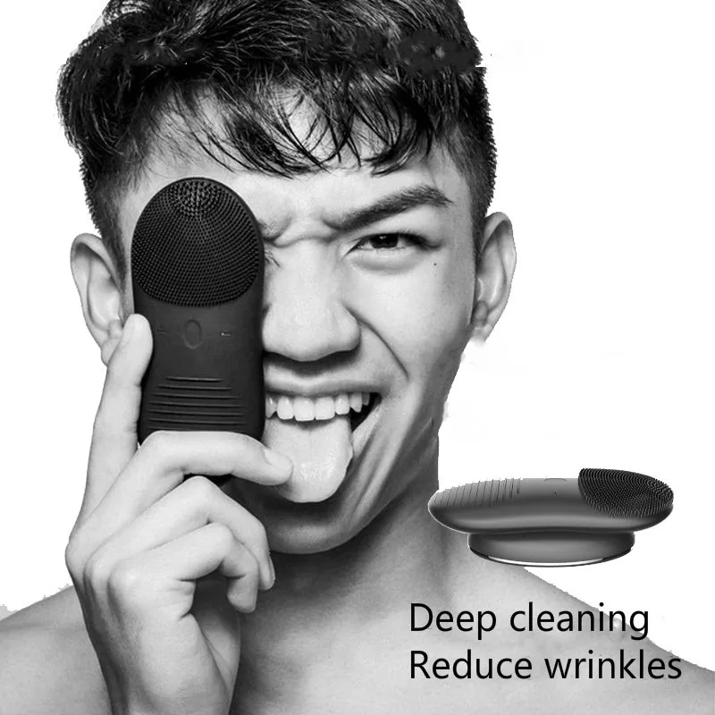 Silicone rosto escova cuidados com a pele ferramentas homem e mulher rosto escova de limpeza à prova dwaterproof água facial limpeza elétrica rosto esfrega escova