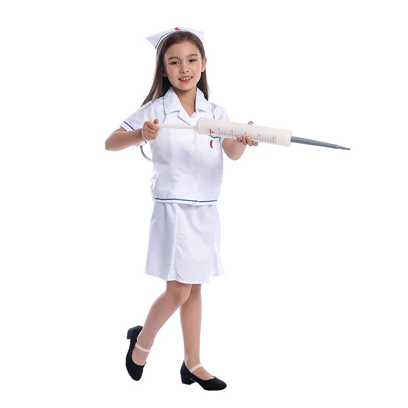 Vestito per bambini che eseguono ragazze infermiere vestiti per feste di Halloween indossare ragazzi cappotto medico fantasia uniformi per bambini cosplay