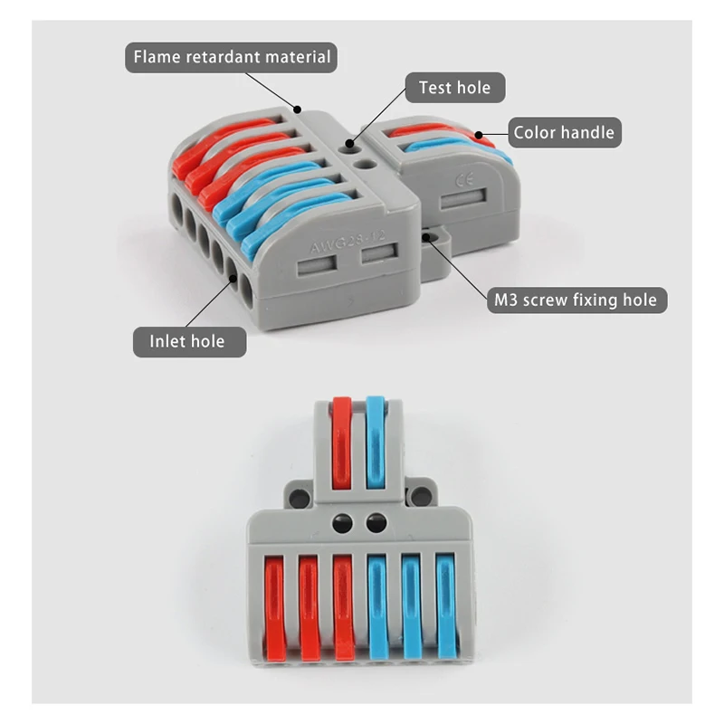 Quick Wire Connector SPL Universal Wiring Cable Connectors Push-in Conductor Terminal Block Led light Electrical splitter