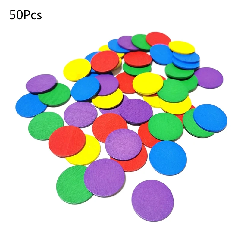 50 kit Math Counters for Kids Colored Montessori Educational Toy for Counting Sorting Pattern Bingo Chips Game Tokens