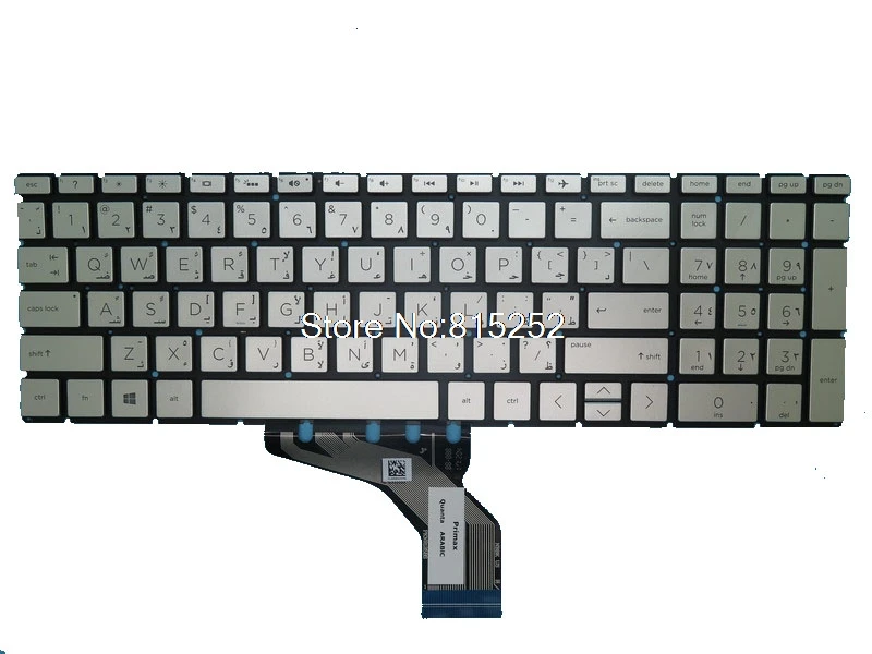 Laptop Keyboard For HP 15-DA000 Without Frame Silver No Backlit Film Arabia AR PKNR125BS