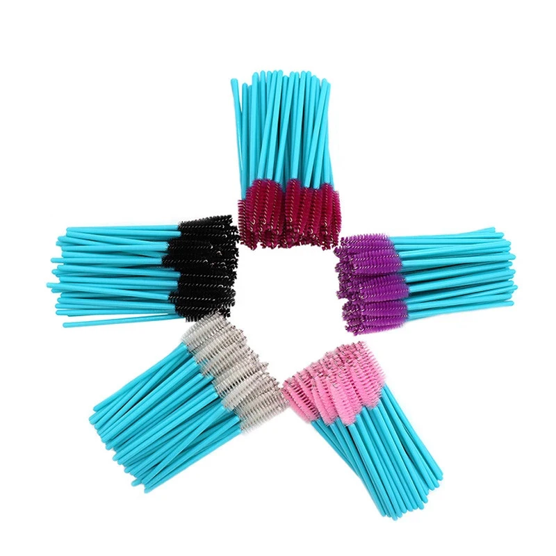 Brosse de maquillage pour cils de poulet, peigne pour les yeux, baguettes de mascara, applicateur de microbrosse, fournitures d'extension de cils, outil de beauté, 50 pièces