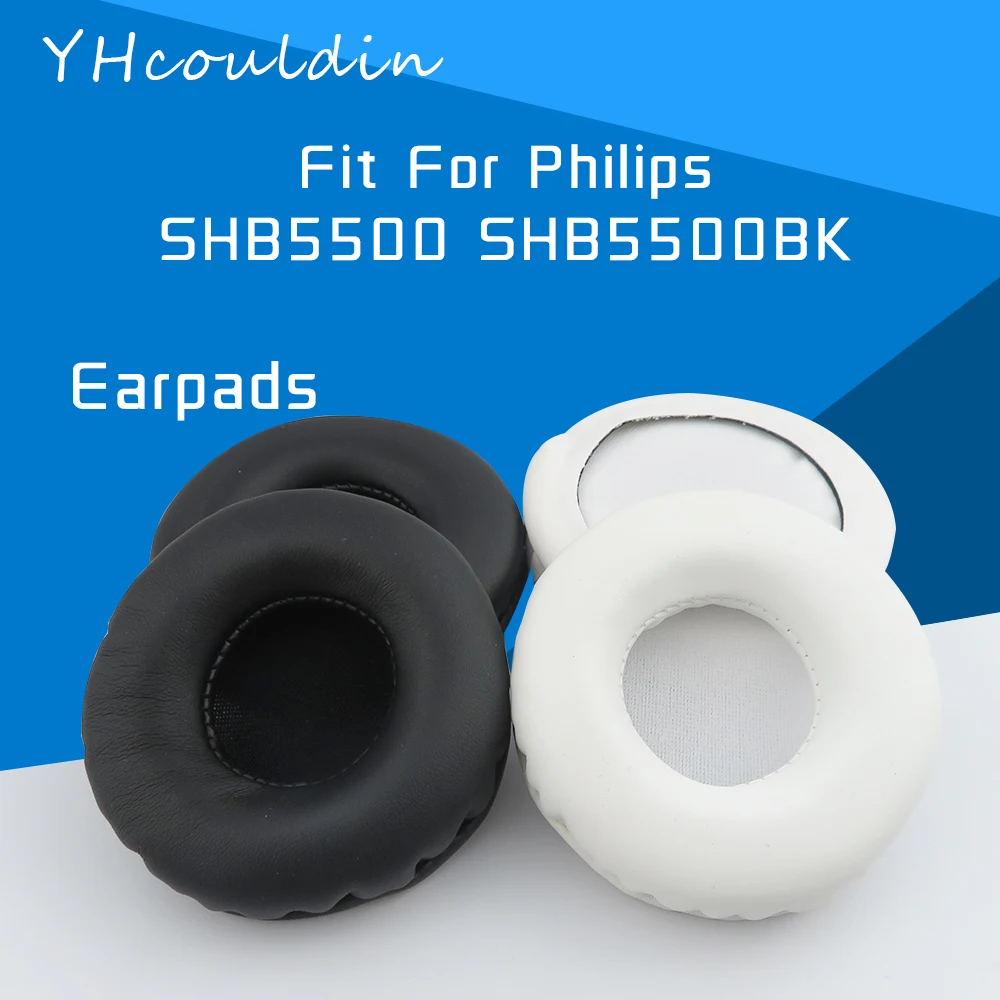 YHcouldin-almohadillas para auriculares Philips SHB5500 SHB5500BK/00, repuesto de cuero arrugado
