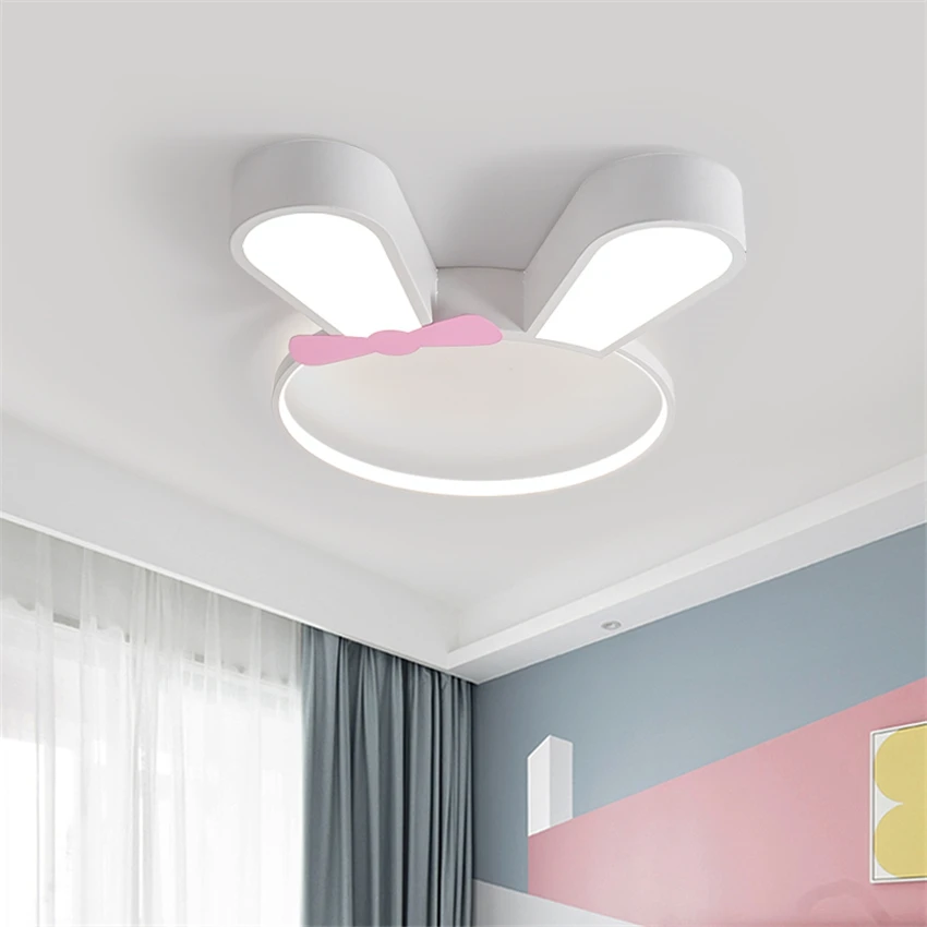 Nordic Rabbit Cartoon Ceiling Lights Children's Daughter Bedroom Led living room Ceiling Lamps Modern Study Cute Deco Lighting