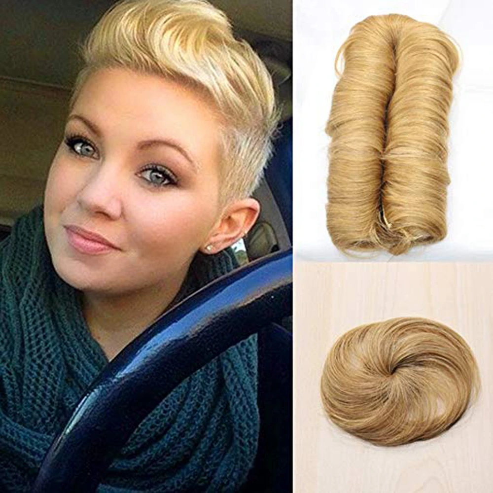 DLME-extensiones de cabello virgen brasileño, pelo corto tejido con cierre y gorro, 27 piezas, 1B #
