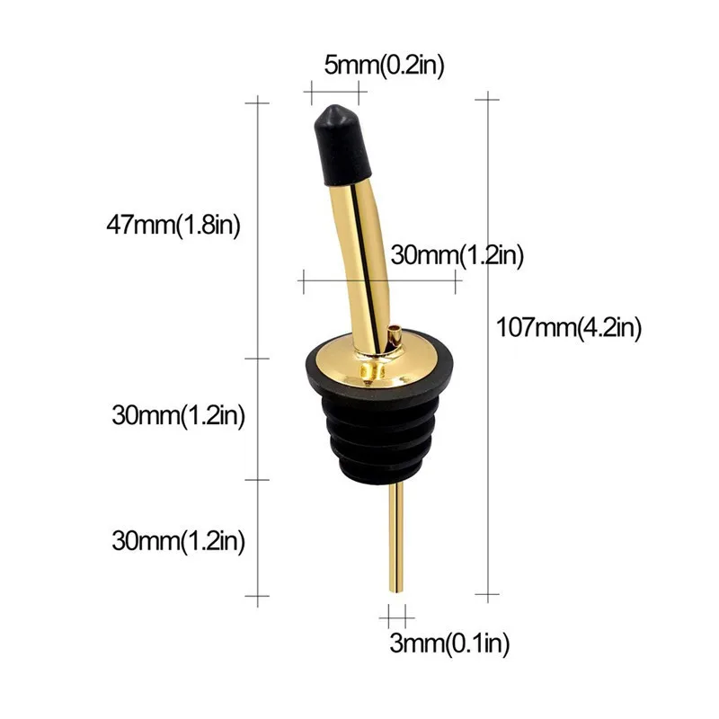 Tappo per versatore di vino in acciaio inossidabile beccucci per liquori alcolici Dispenser per bottiglie tappo per bottiglia di vino con tappo