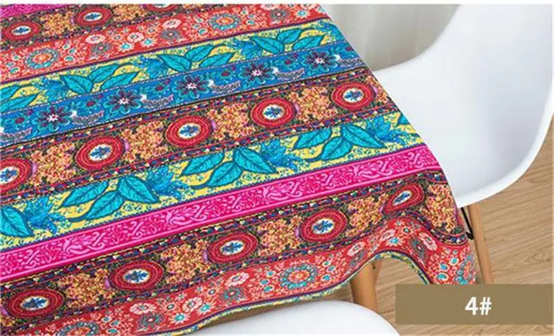 Ethnic Style Cotton Linen Fabric DIY Handmade Textile Sewing Patchwork Fabric For Bags Dress Clothes 50cmx145cm