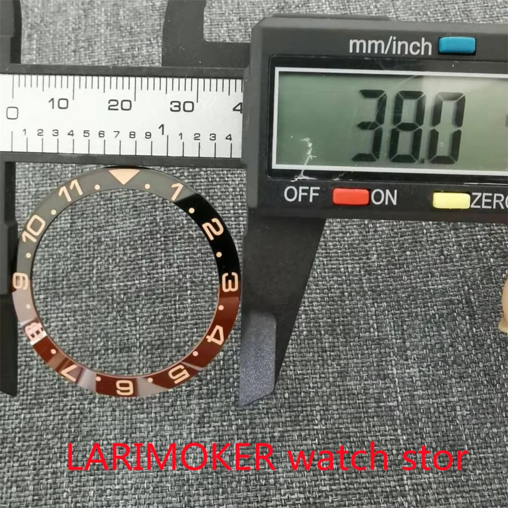 38mm top negro marrón Conjunto de reloj biselado piezas de reloj