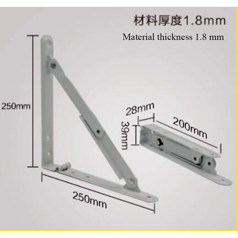 

25cm long support for furniture Folding shelf bracket Triangle Bracket Triangle Bracket folding cabinet shelf support mount