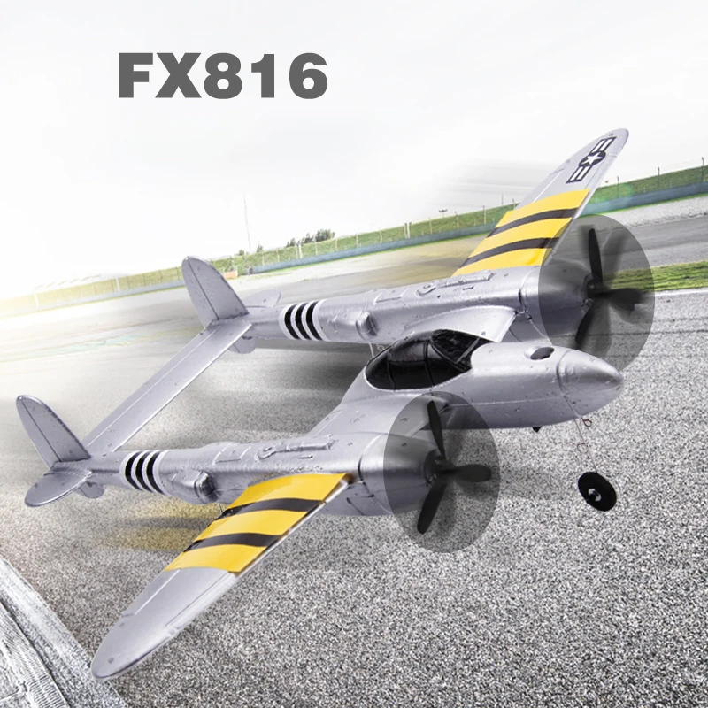 FX-816 seconda guerra mondiale Air Force P38 RC aeroplano 2.4GHz 4CH RC aereo ala fissa volo all\'aperto Drone per giocattoli per bambini regalo di