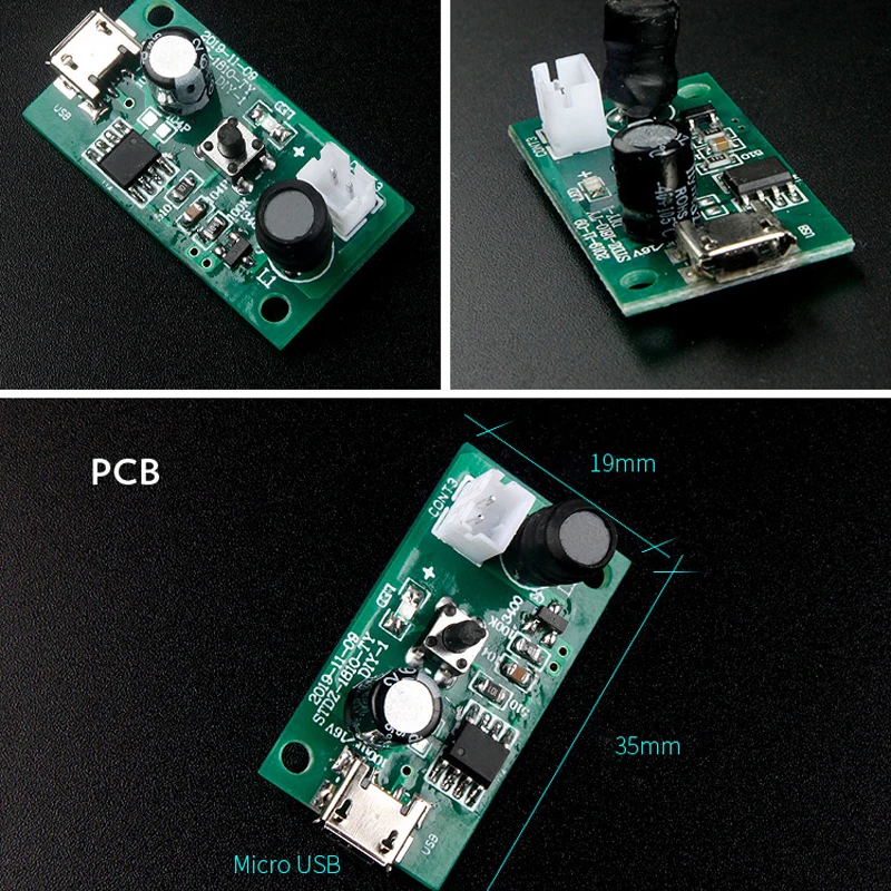 2x 1.5-3W Mini umidificatore USB kit fai da te nebulizzatore e Driver circuito stampato nebulizzatore atomizzatore pellicola atomizzatore