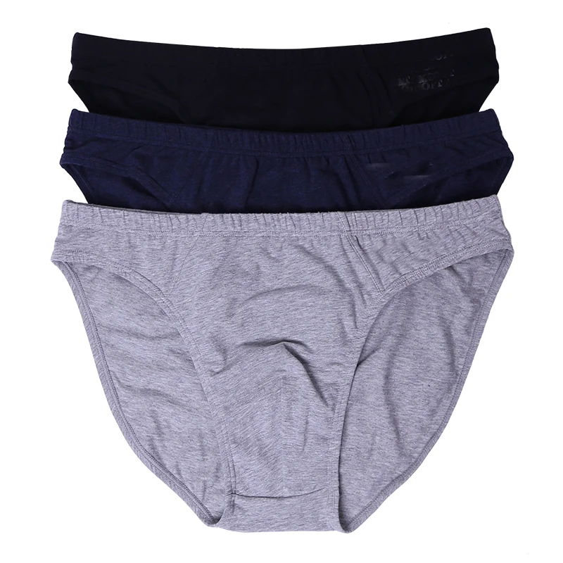 3Pcs/Pack Mens Underwear Cotton Breathable Men\'s Briefs Comfortable Solid Panties Lingerie S-XXL