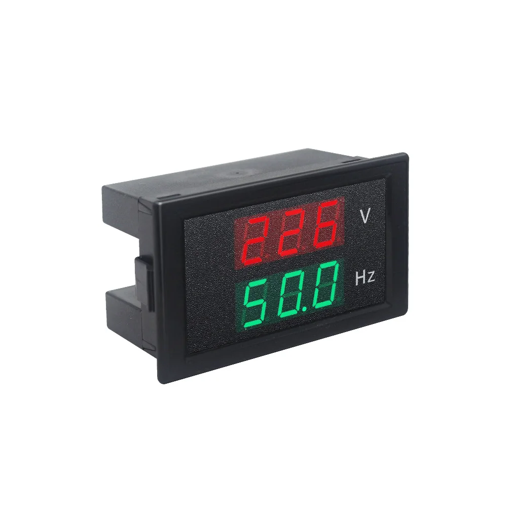 Dual Display Voltage Frequency meter AC 80-300.0V 45-65HZ Frequency Counter Voltmeter Hertz/HZ Meter With Red Led