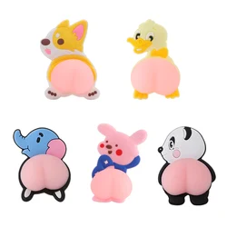 1 Pair Cartoon Animal 3D Silicone Butt Anti-collision Door Stop Stickers Avoidance Collision Phone Decor Car Bumper Anti-scratch