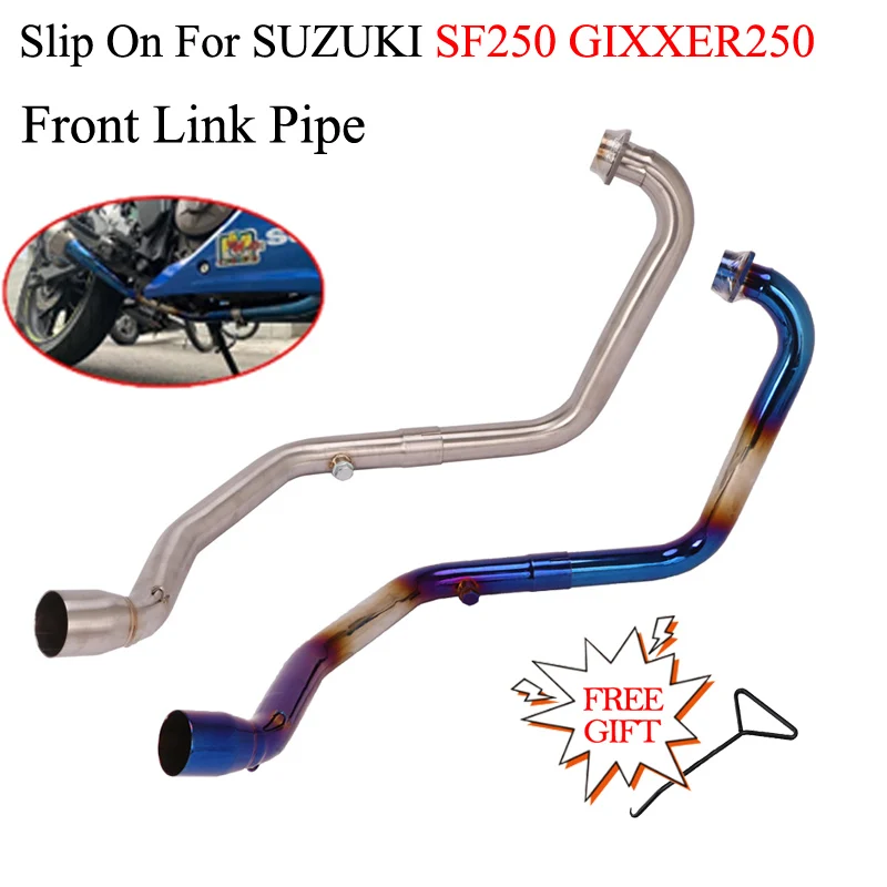 Slip On For SUZUKI GIXXER 250 GIXXER250 SF250 Motorcycle Exhaust Escape Motorbike Front Mid Link Pipe Connecting 51mm Muffler