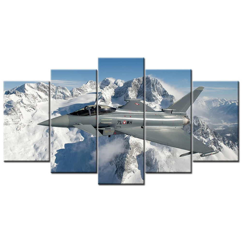 

5 Piece Canvas Paintings HD Eurofighter Typhoon Poster Wall Art Pictures for Home Decor