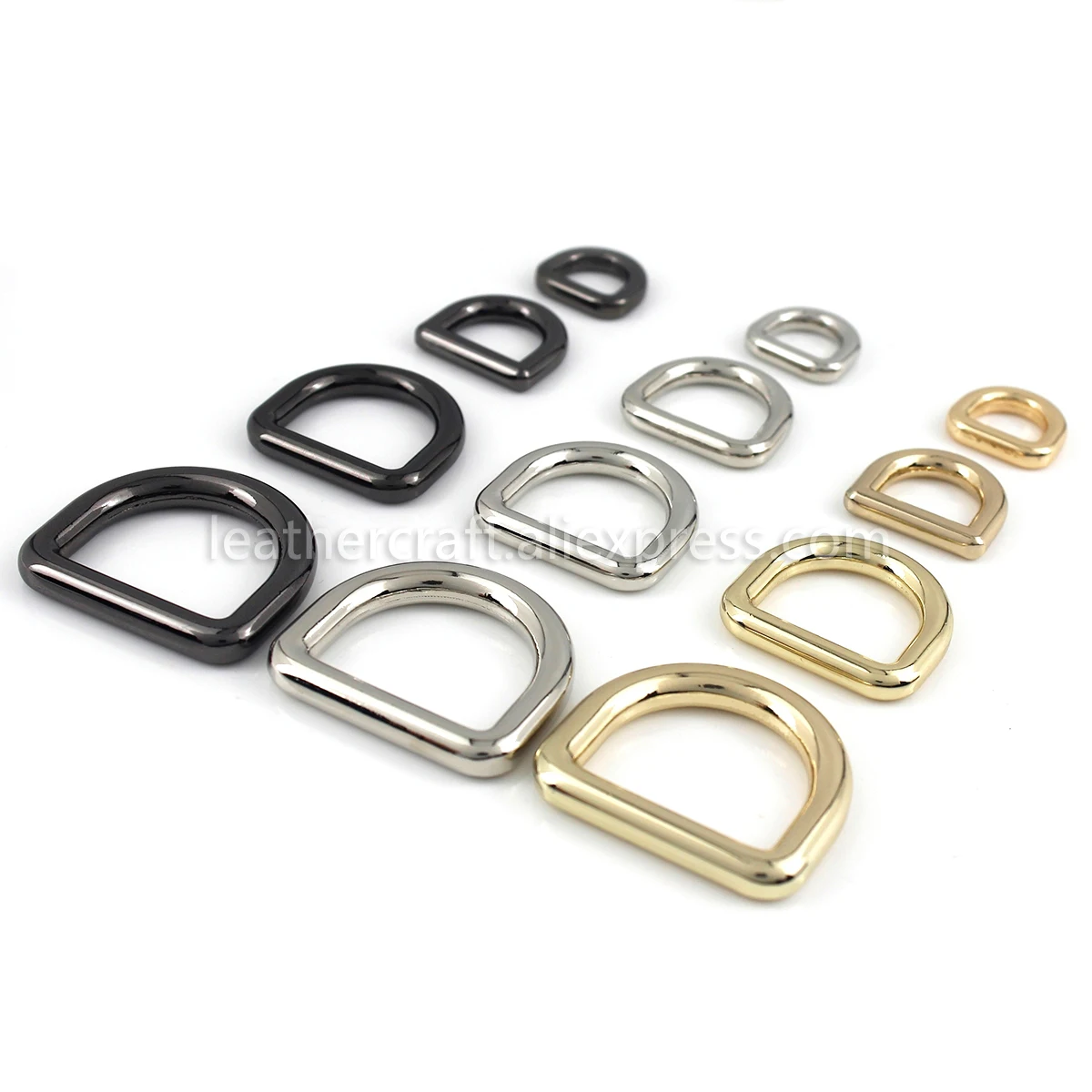 2pcs Metal Mold Cast D-ring Buckle Loops for Webbing Leather Craft Bag Strap Belt Buckle Garment DIY Accessory 10/13/16/19/24mm