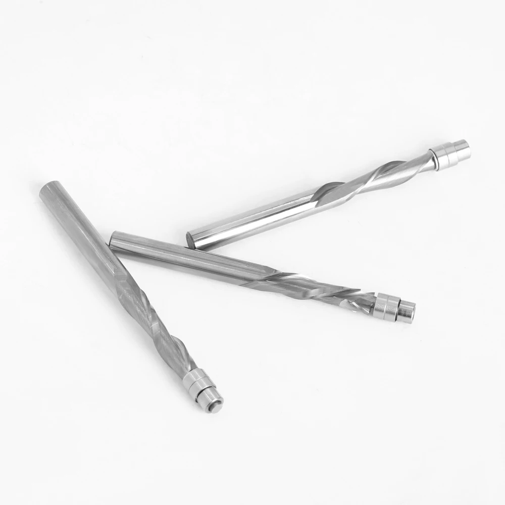 1 pc 6mm 6.35mm haste de carboneto sólido rolamento guiado dois flauta flush guarnição fresas fresas fresas fresas para trabalhar madeira fresa